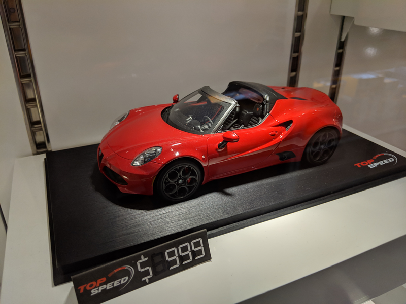 Expensive 1:18 4C model at a hobby store. Being a Spider, I wasn’t too tempted.